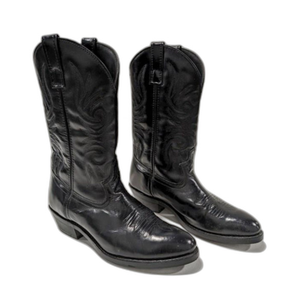 Mens Laredo Paris 12in Black Embroidered Leather Western Boots Size 9EW - Picture 4 of 6